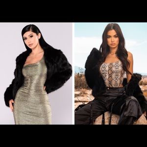 Fashion Nova Francesca Fur Jacket- black